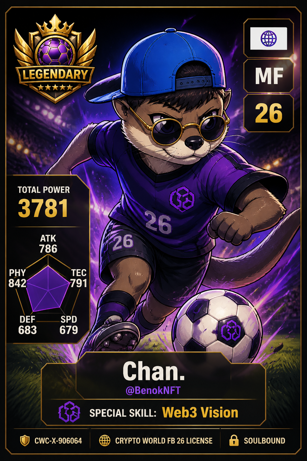 Crypto World FB 26 Licence NFT card