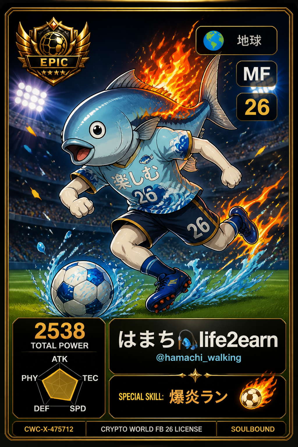 Crypto World FB 26 Licence NFT card