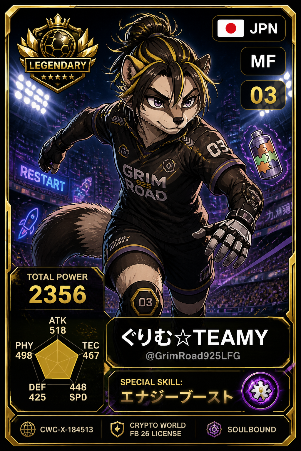 Crypto World FB 26 Licence NFT card