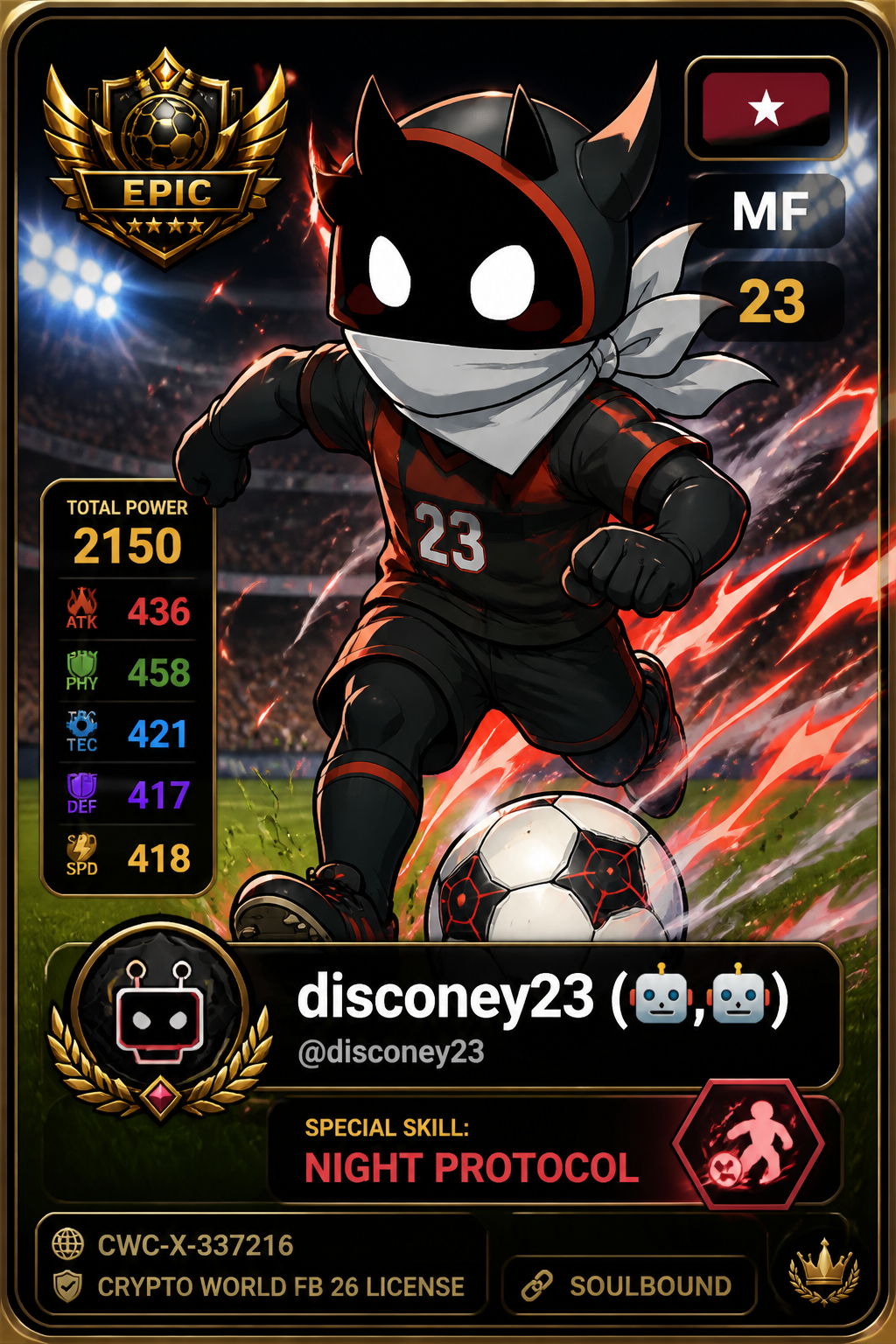 Crypto World FB 26 Licence NFT card